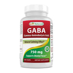 GABA Supplement by Best Naturals, 180 capsule bottle front