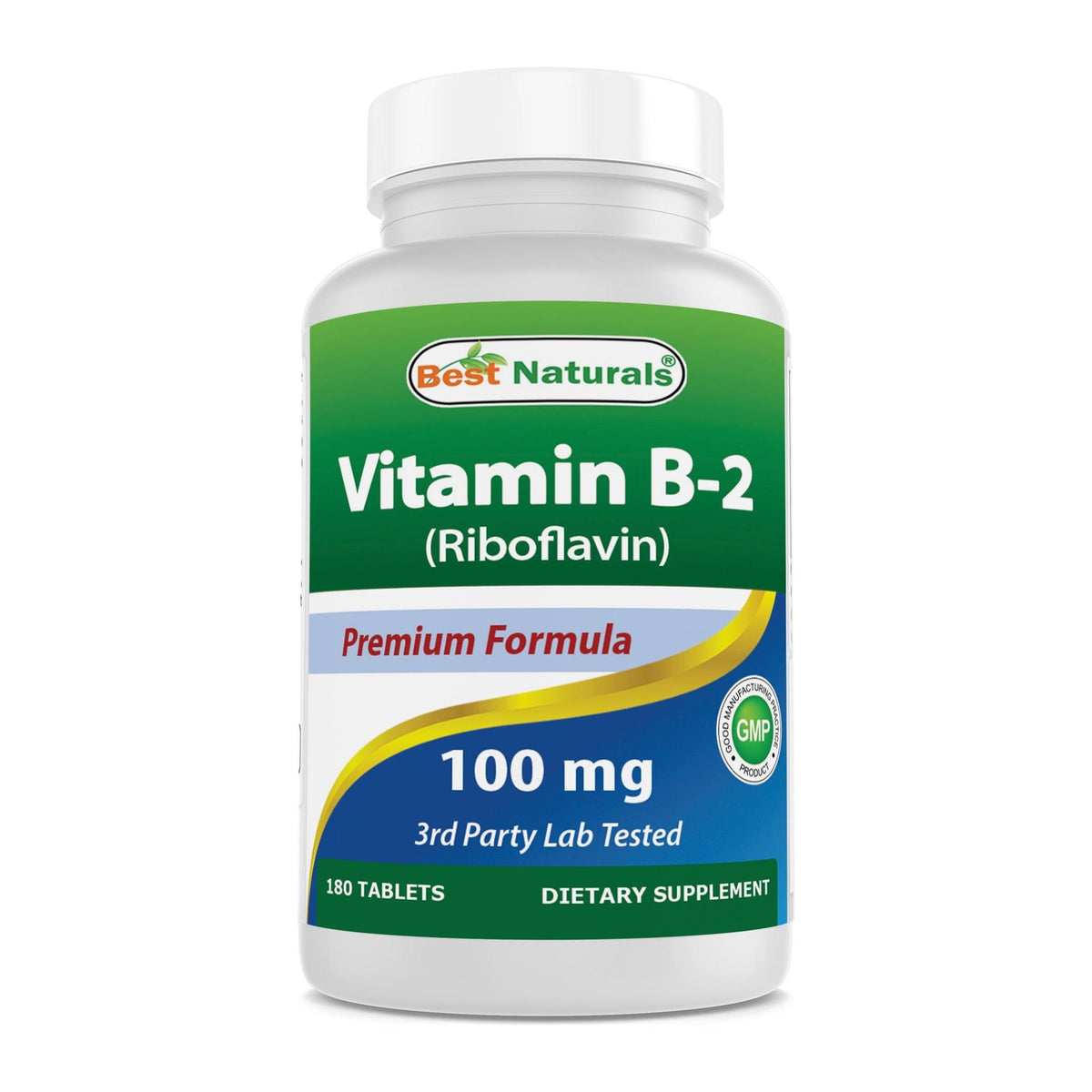 Vitamin B2 by Best Naturals, front of bottle - Image 1