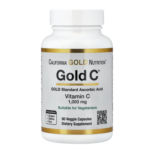 California Gold Nutrition Gold C 1,000 mg, 60 Veggie Capsules, front of bottle