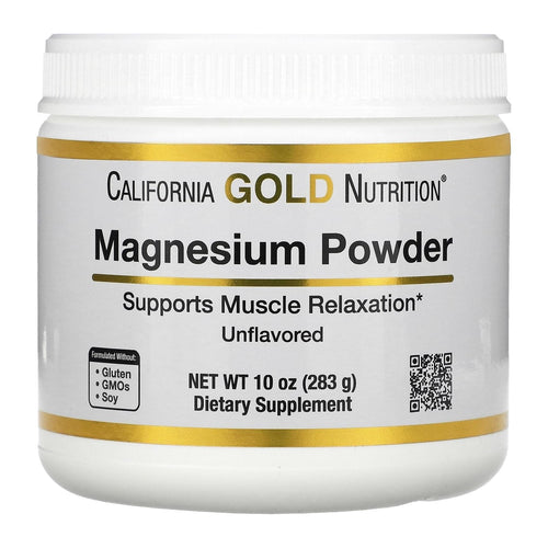 California Gold Nutrition Magnesium Powder, front of tub