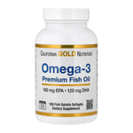 California Gold Nutrition Omega-3 Premium Fish Oil, 100 softgel bottle front