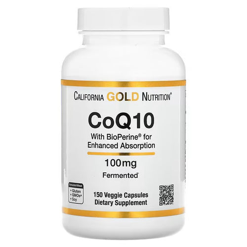 CoQ10 100mg by California Gold Nutrition 150 veggie capsules with BioPerine for enhanced absorption