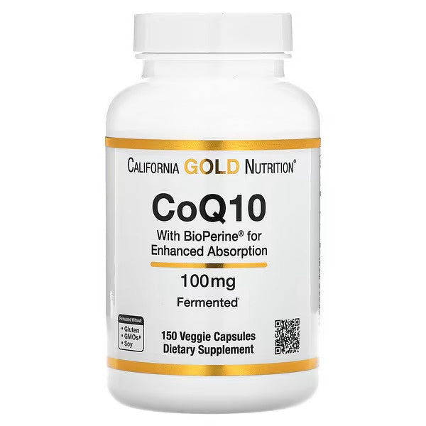 CoQ10 100mg with BioPerine by California Gold Nutrition – 150 Veggie Capsules