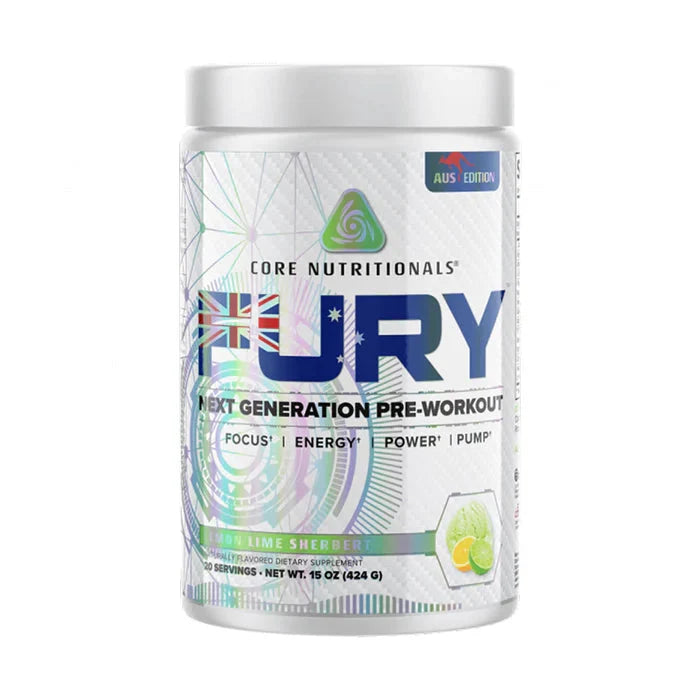 Fury Next Generation Pre-Workout by Core Nutritionals Lemon Lime Sherbert