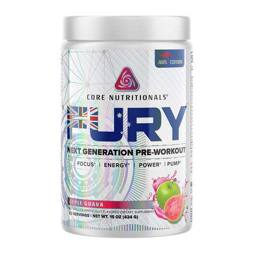 Fury Next Generation Pre-Workout by Core Nutritionals, Apple Guava tub front