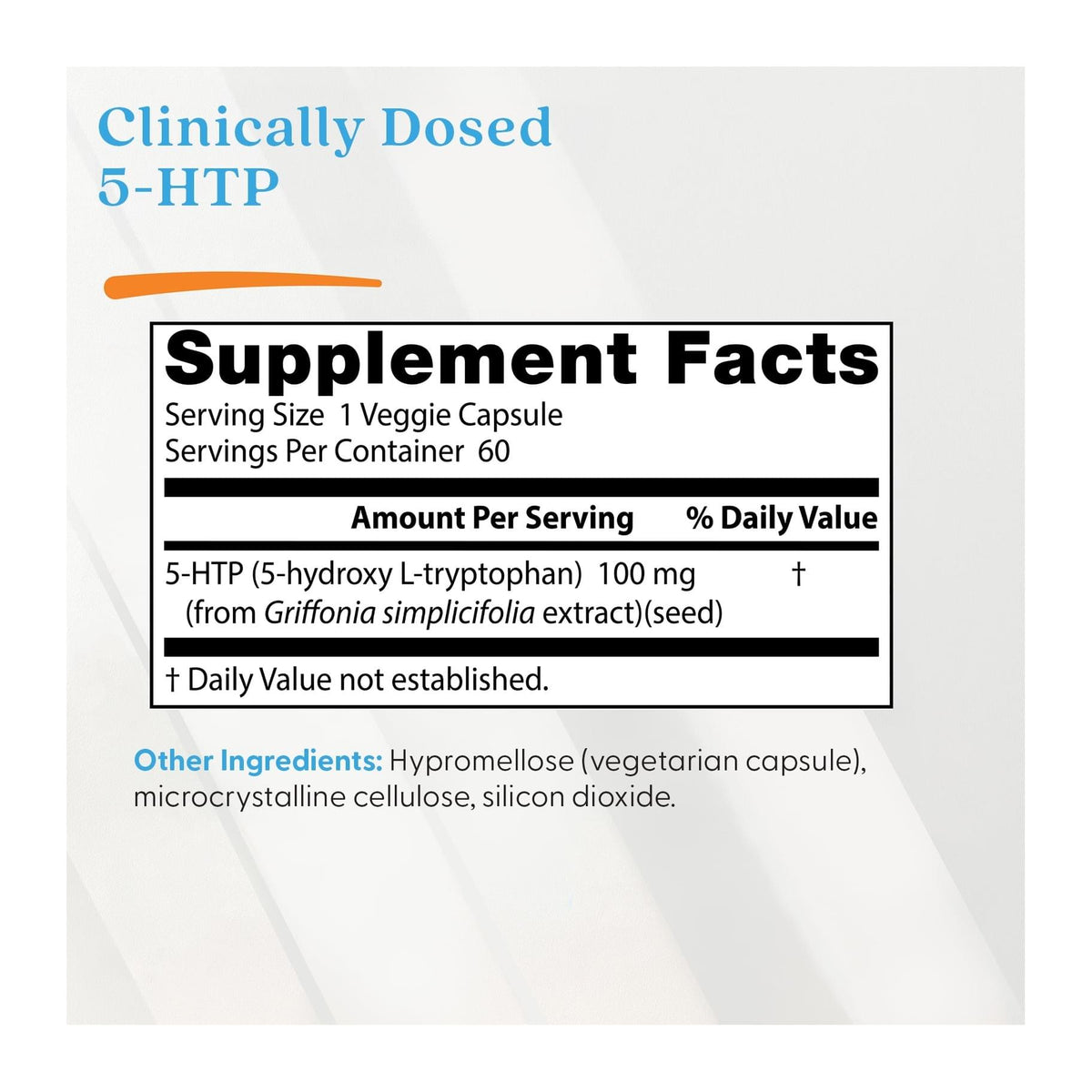 Doctor's Best 5-HTP, supplement facts panel - Image 2