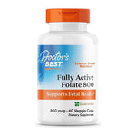 Doctor's Best Fully Active Folate with QuatreFolic 800 mcg, 60 Veggie Caps, front of bottle