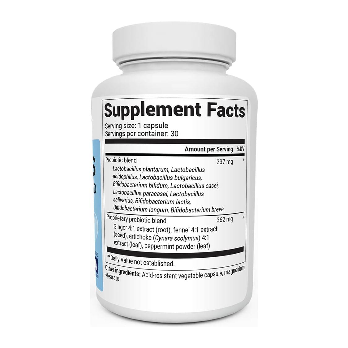 60 Billion Probiotic with Prebiotic Blend by Dr Berg, supplement facts panel - Image 2