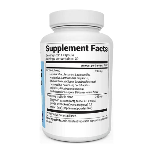 60 Billion Probiotic with Prebiotic Blend by Dr Berg, supplement facts panel