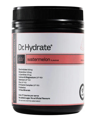 Dr Hydrate Electrolytes Watermelon flavour electrolyte hydration supplement tub - Image 2