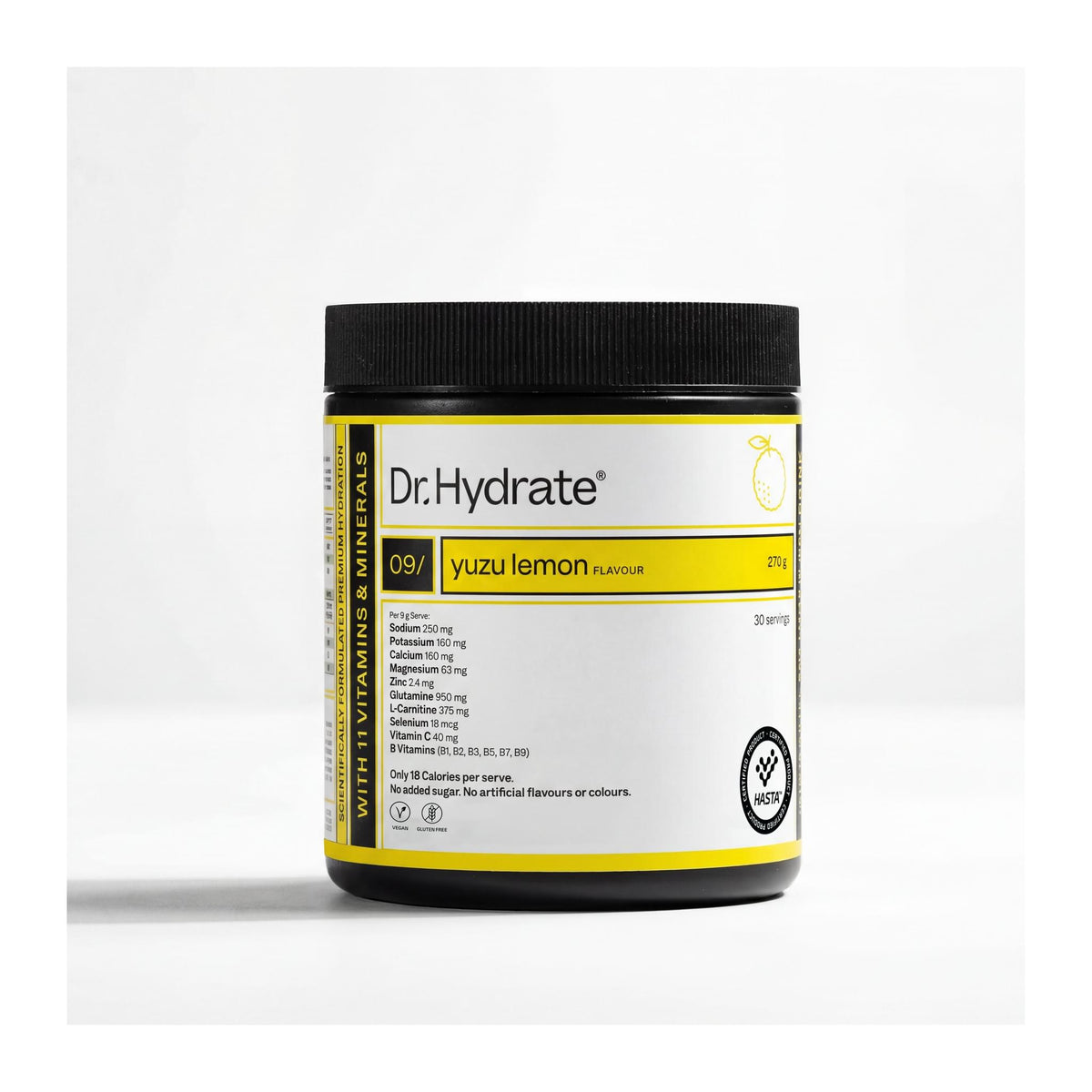 Dr. Hydrate Electrolytes, Yuzu Lemon jar front - Image 3