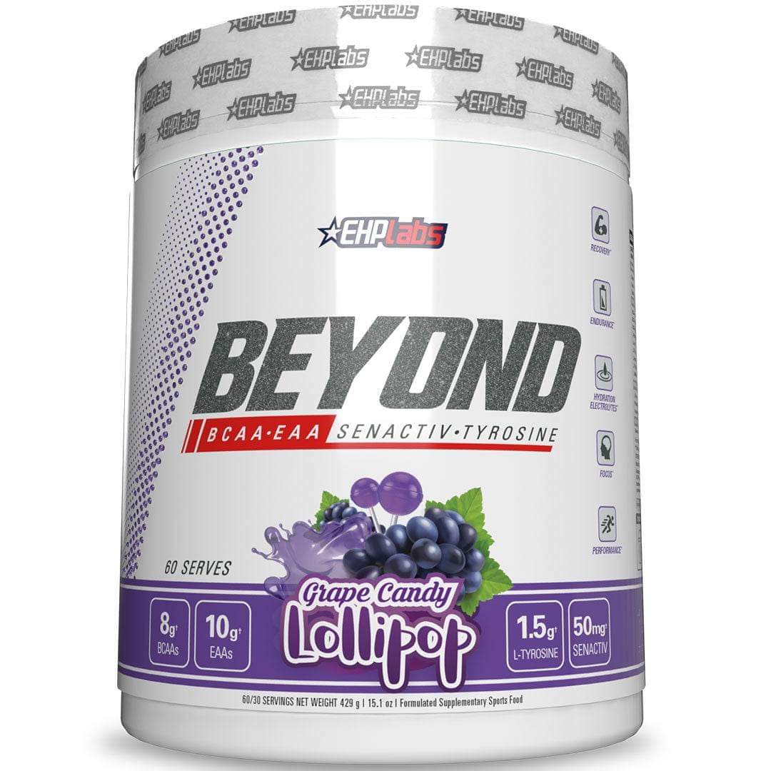 EHPlabs Beyond BCAA + EAA Amino Acid Formula – 60 Servings 60 serves Grape candy Lollipop