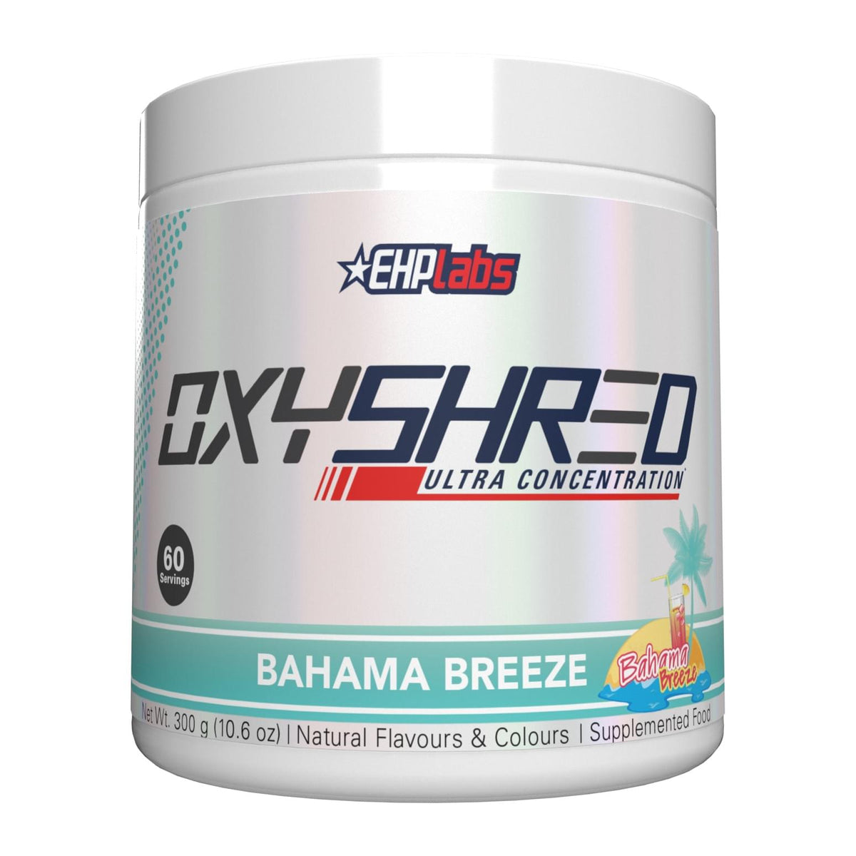 EHP Labs OxyShred Ultra Concentration – 60 Serves, Bahama Breeze tub front - Image 9