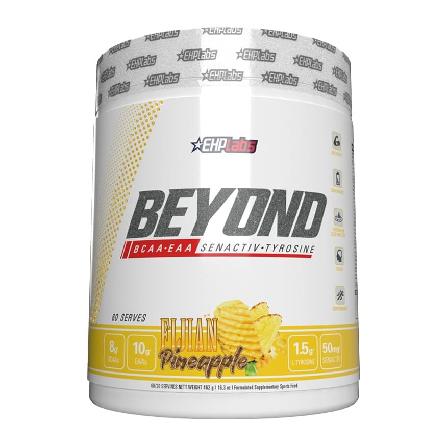 EHPlabs Beyond BCAA + EAA Amino Acid Formula – 60 Servings, Fijian Pineapple tub front - Image 5