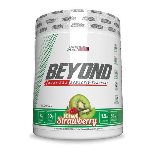 EHPlabs Beyond BCAA + EAA Amino Acid Formula – 60 Servings, Kiwi Strawberry tub front