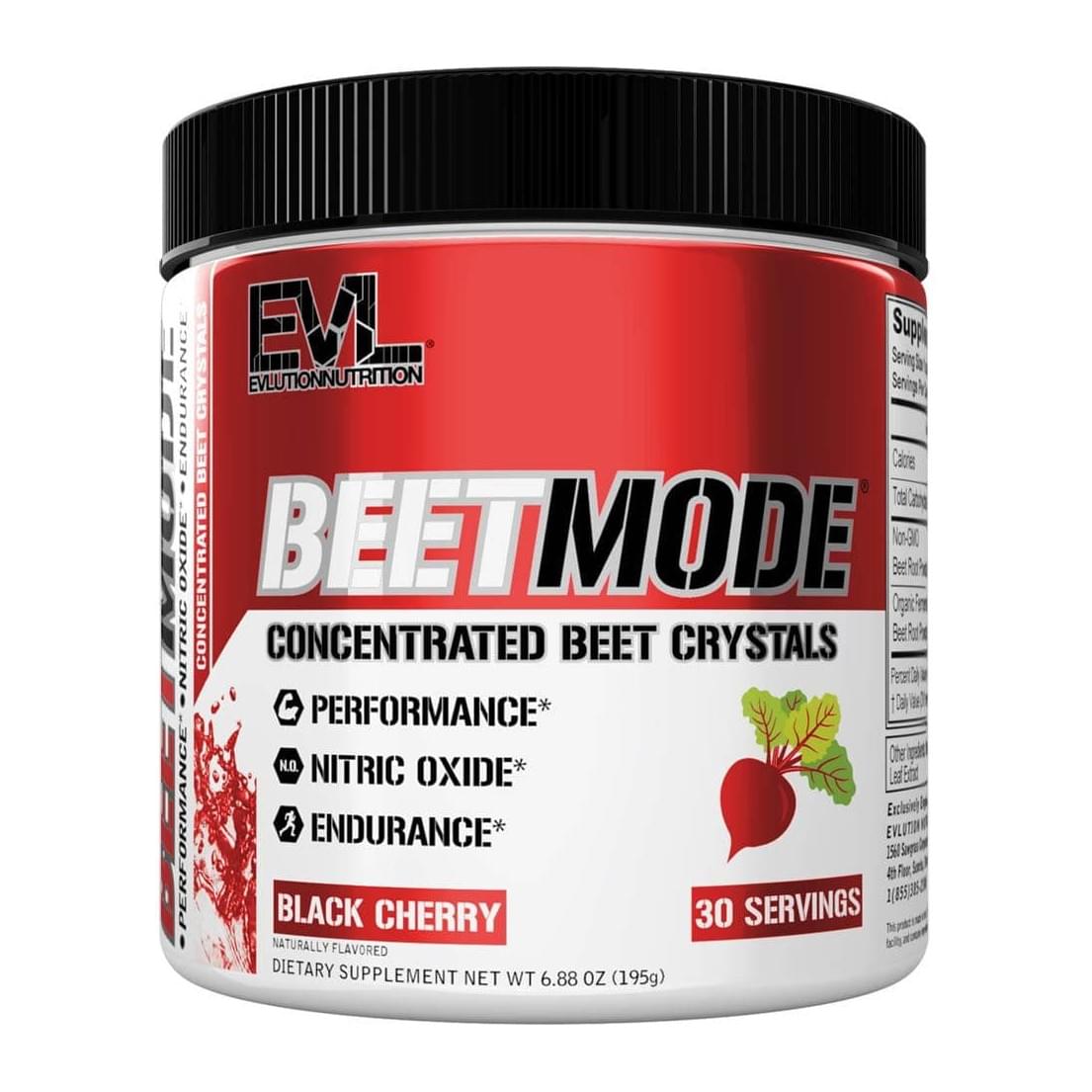 Evlution Nutrition Beet Mode (30 Servings), Black Cherry tub front - Image 1