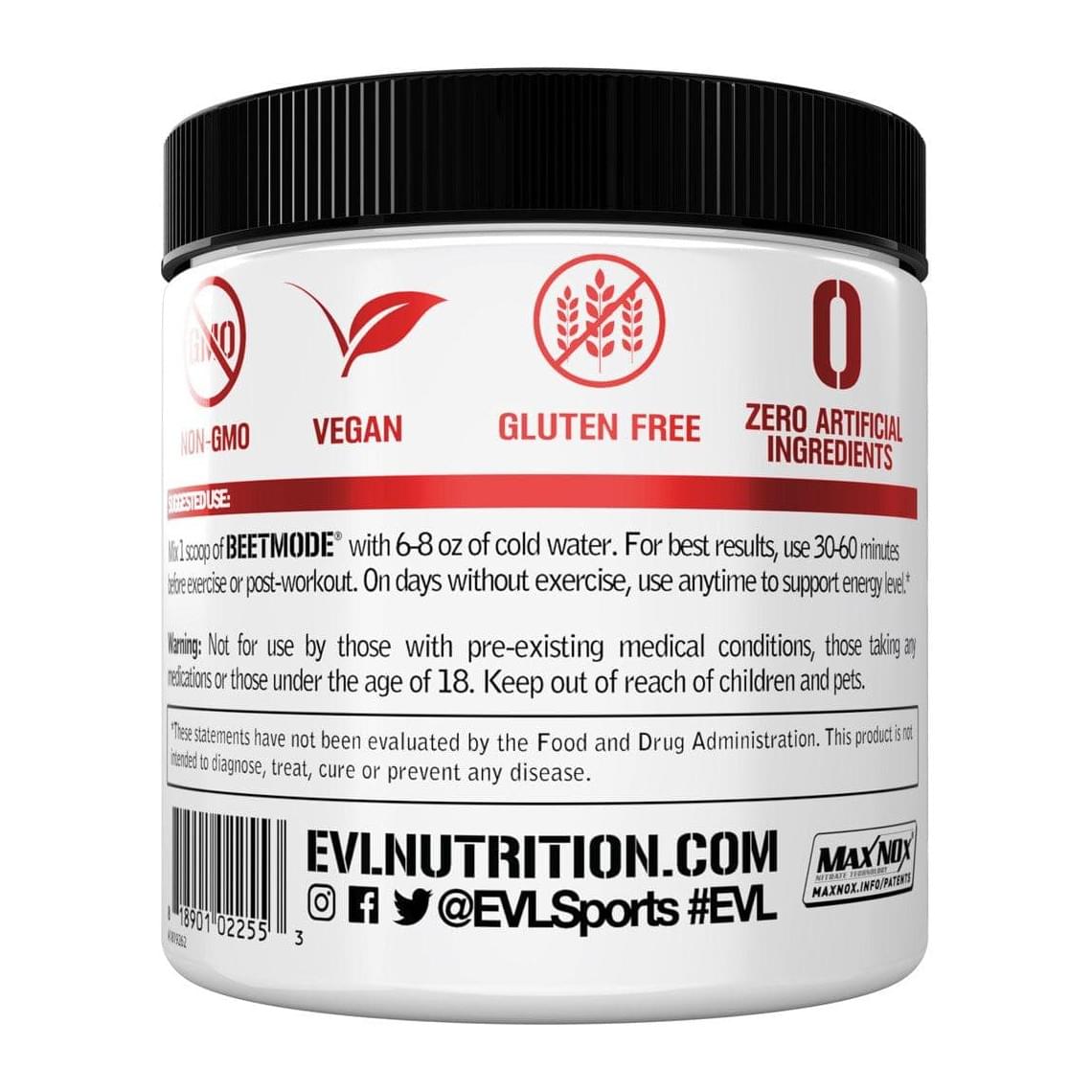 Evlution Nutrition Beet Mode (30 Servings), directions label - Image 3