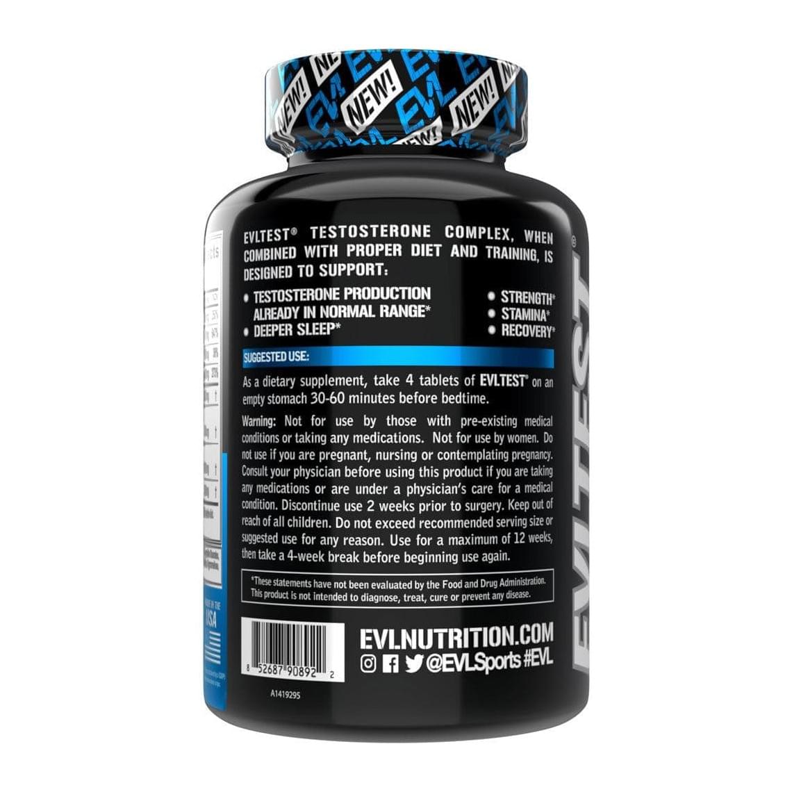 Evlution Nutrition EVLTEST, directions label - Image 3