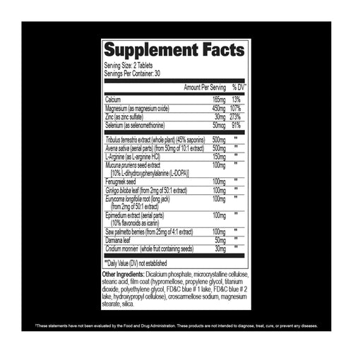 TESTROL Original by GAT sports, supplement facts panel