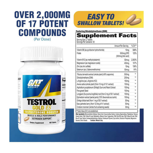 GAT - TESTROL GOLD ES, supplement facts panel