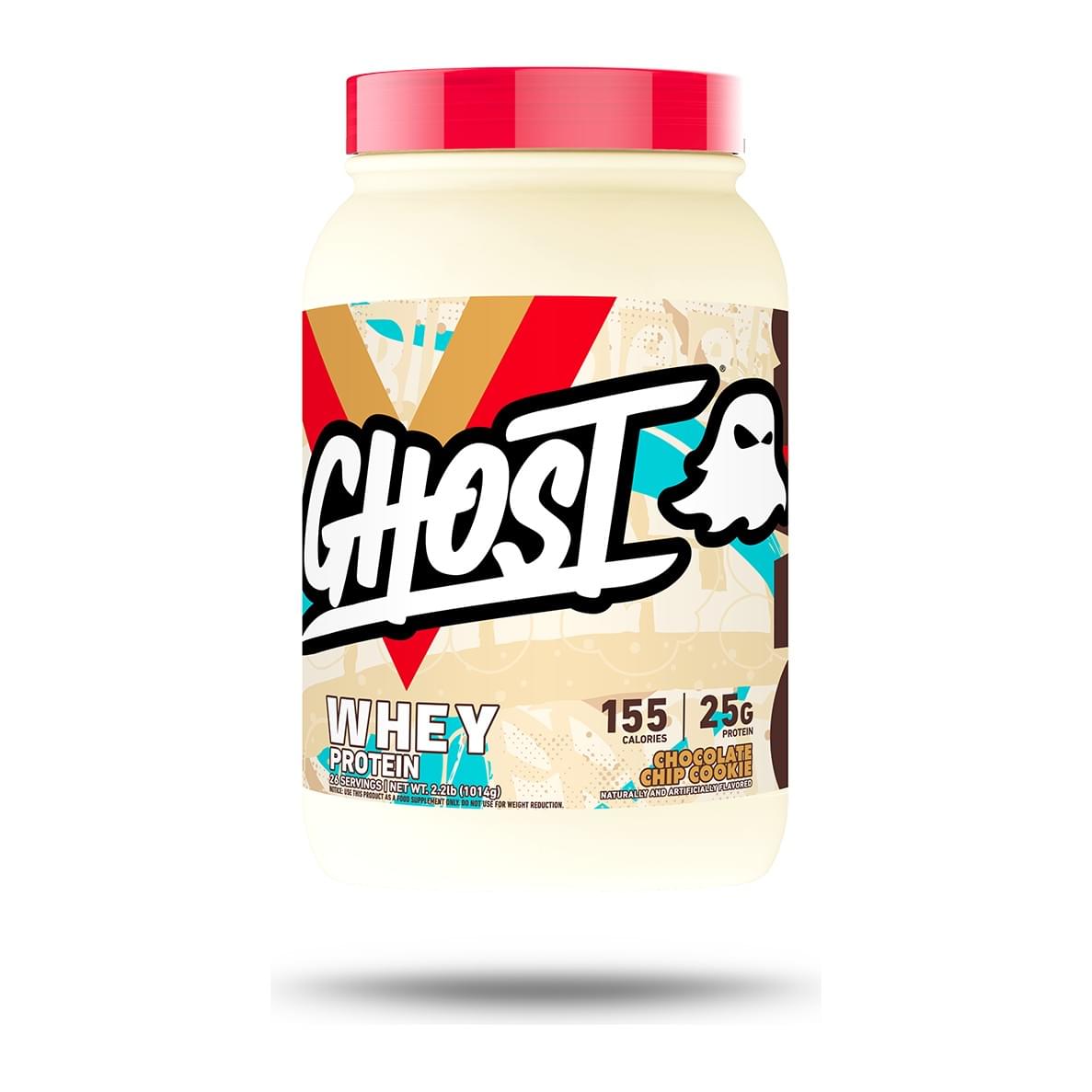 GHOST Whey Protein 2LB, Chocolate Chip Cookie tub front - Image 6