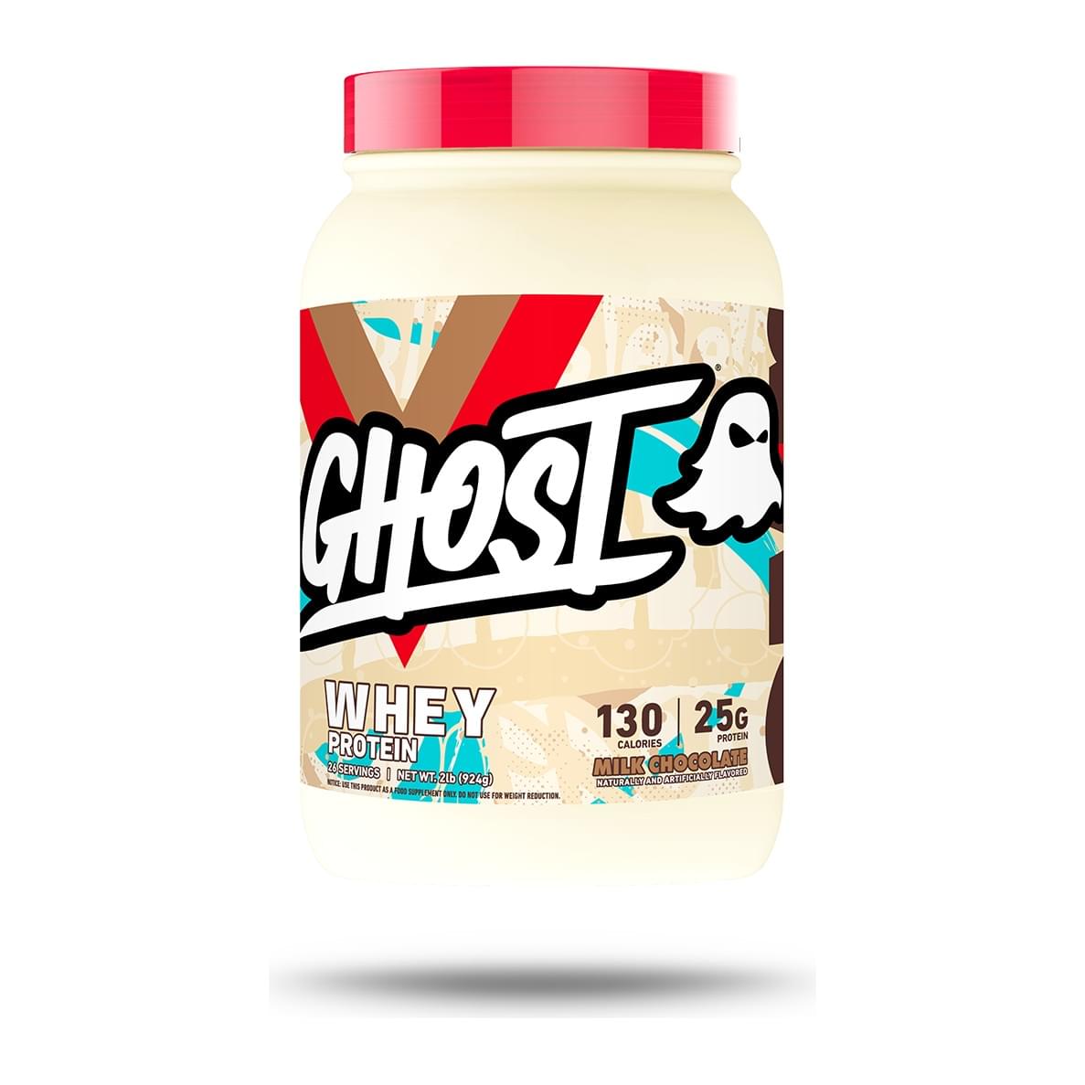 GHOST Whey Protein 2LB, Milk Chocolate tub front - Image 2