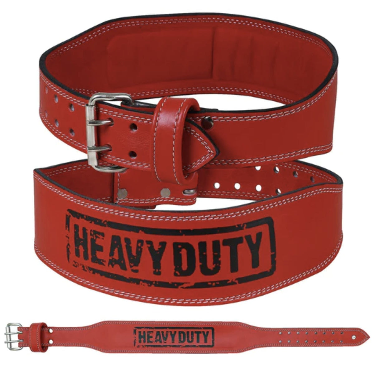 Leather Weight Lifting Belt by Heavy Duty weight lifting belt SUPPS247 Small Red  - Image 1