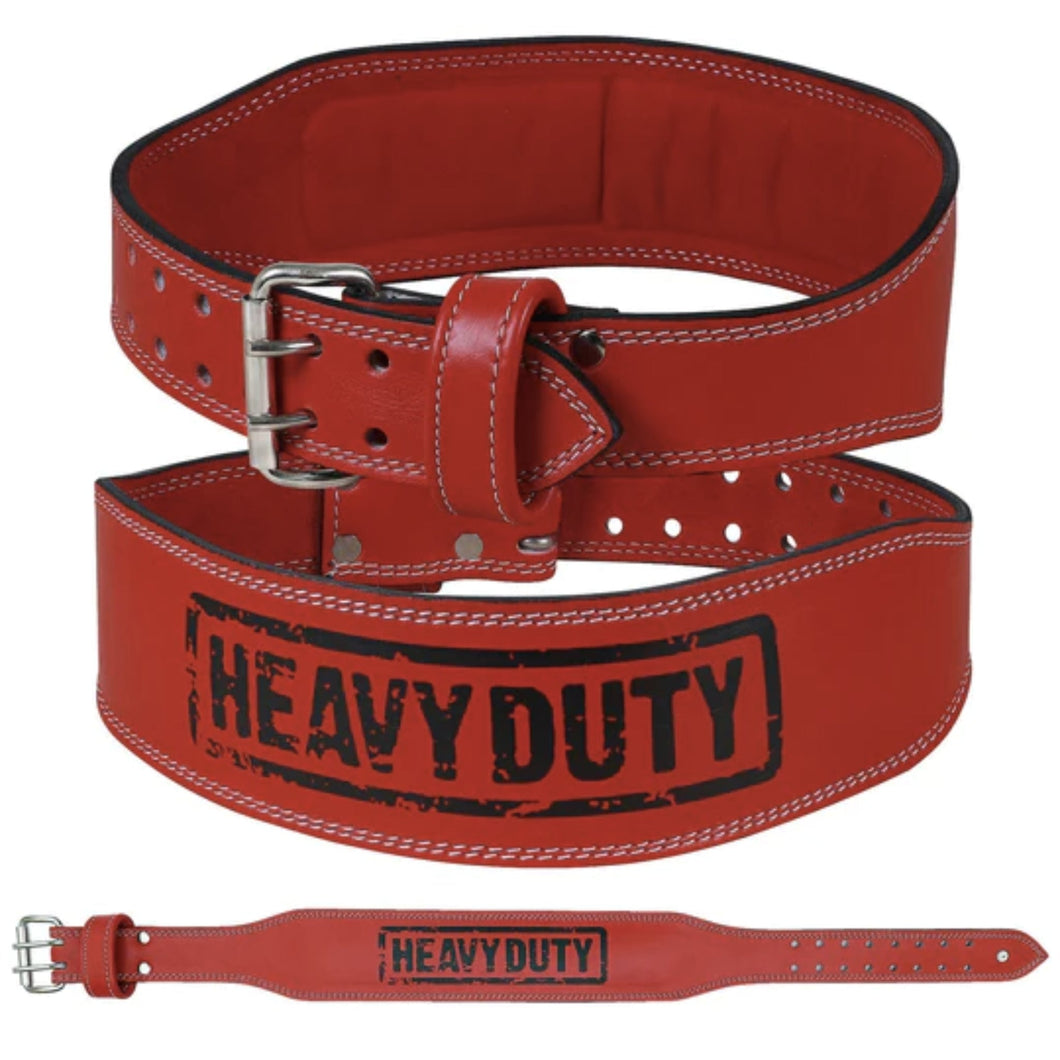 Leather Weight Lifting Belt by Heavy Duty weight lifting belt SUPPS247 Small Red 