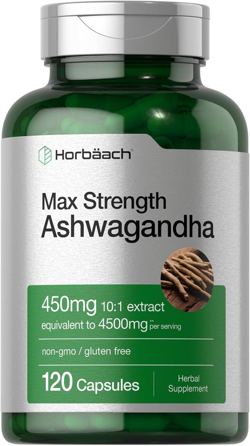 Horbäach Ashwagandha Supplement | Max Strength | 120 Capsules General Horbaach  - Image 1