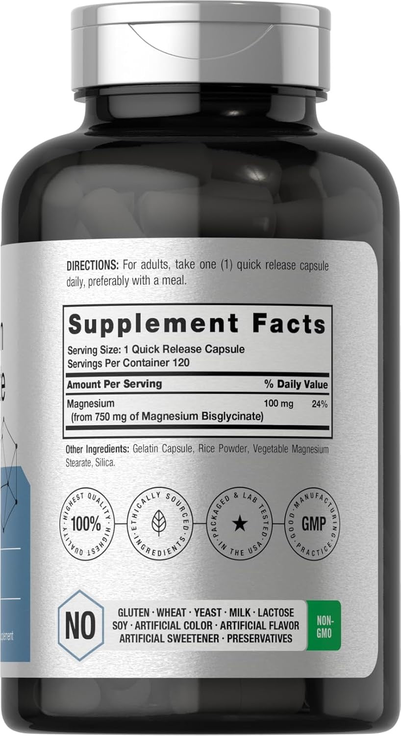 Horbäach Magnesium Bisglycinate | 120 Capsules - Image 2