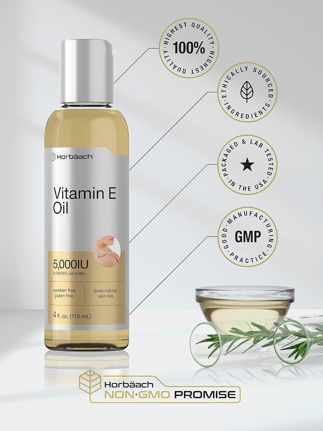 Horbäach Vitamin E Oil | 5000 IU | 8 oz General Horbaach  - Image 1