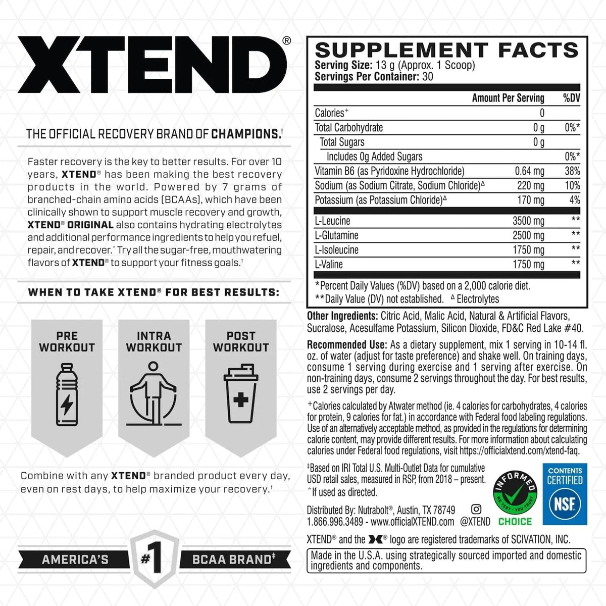 XTEND BCAA Strawberry Kiwi Splash. - Image 3