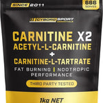 Cyborg Sport Carnitine X2 – Acetyl-L-Carnitine + L-Carnitine L-Tartrate 1kg