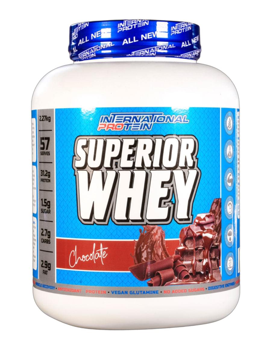 Superior whey protein by International Protein Chocolate 2.27 Kg