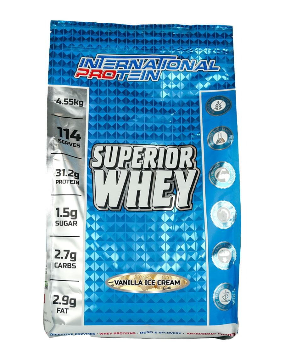 Superior whey protein by International Protein Vanilla Ice Cream 4.55 kg