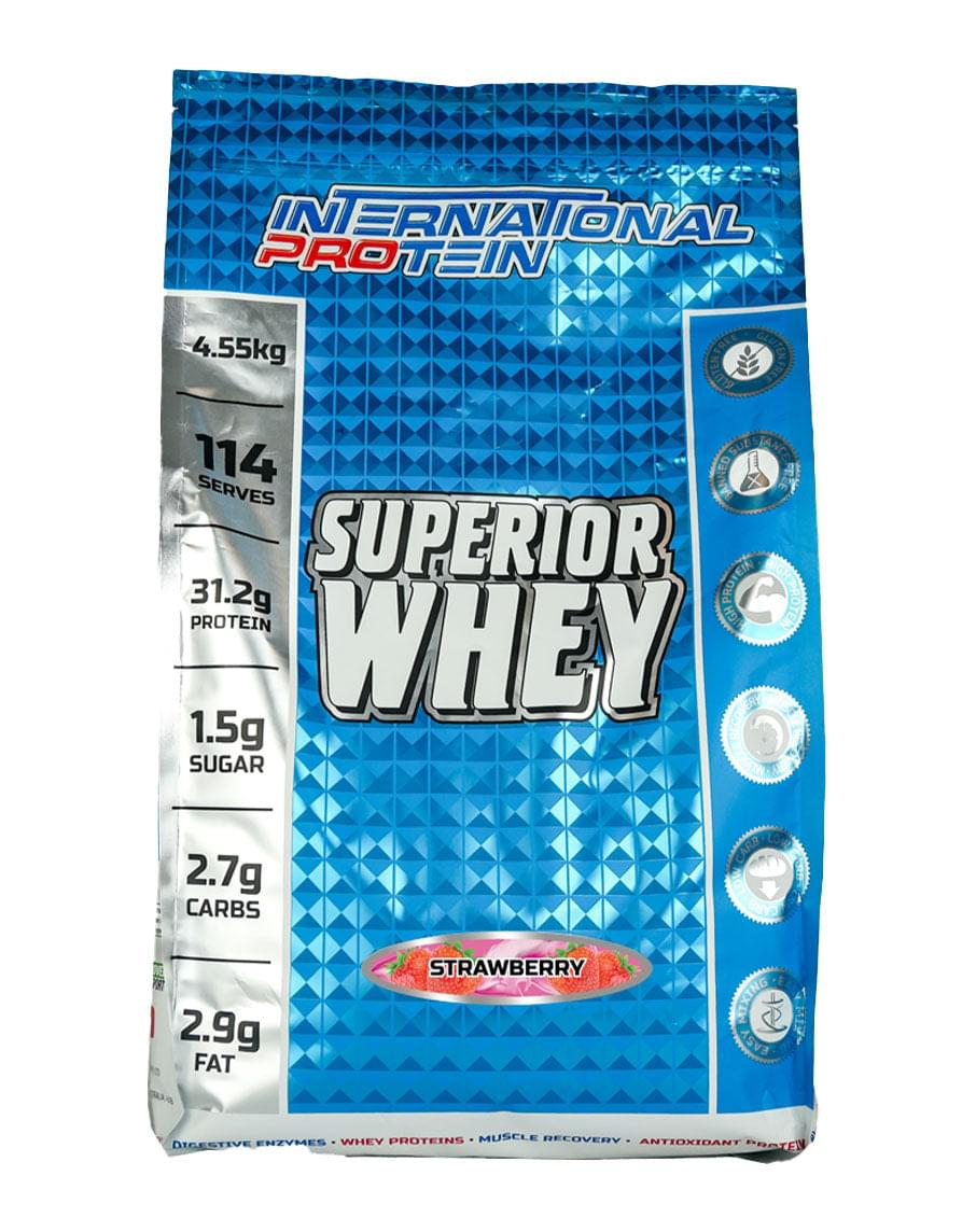 Superior whey protein by International Protein Strawberry 4.55 kg