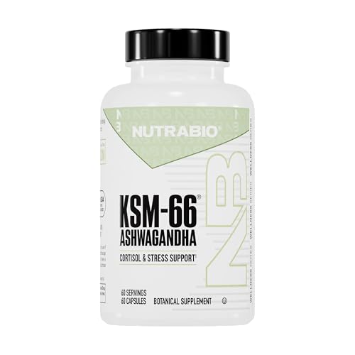 Ashwagandha KSM-66 Herbal Supplement for Better Overall Body Health, 600mg- 60 Vegetable by NutraBio – Adaptogenic support for stress balance, calmness, and daily vitality. | Supps247 Australia - Image 1