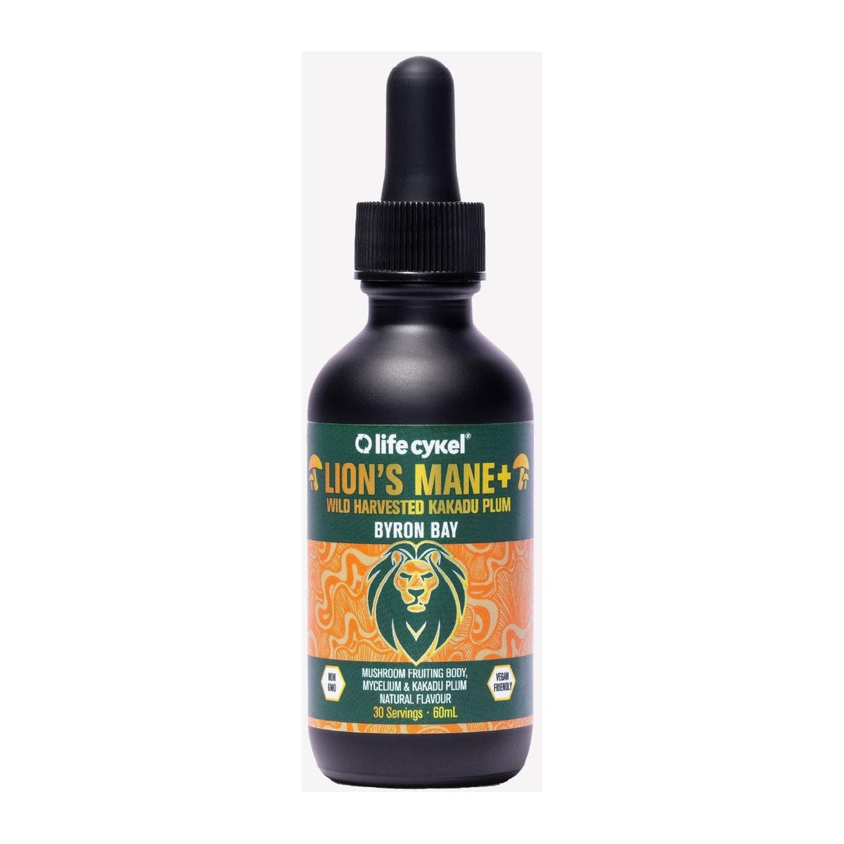 Life Cykel Lion's Mane+ with Kakadu Plum – 120mL, 60 mL bottle front - Image 3