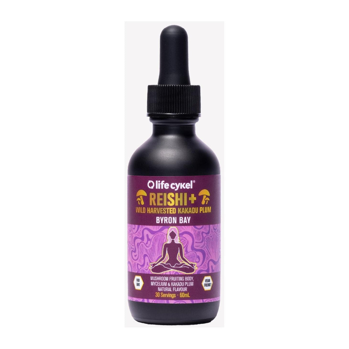 life cykel Reishi Mushroom Liquid Extract, 60 mL bottle front - Image 3