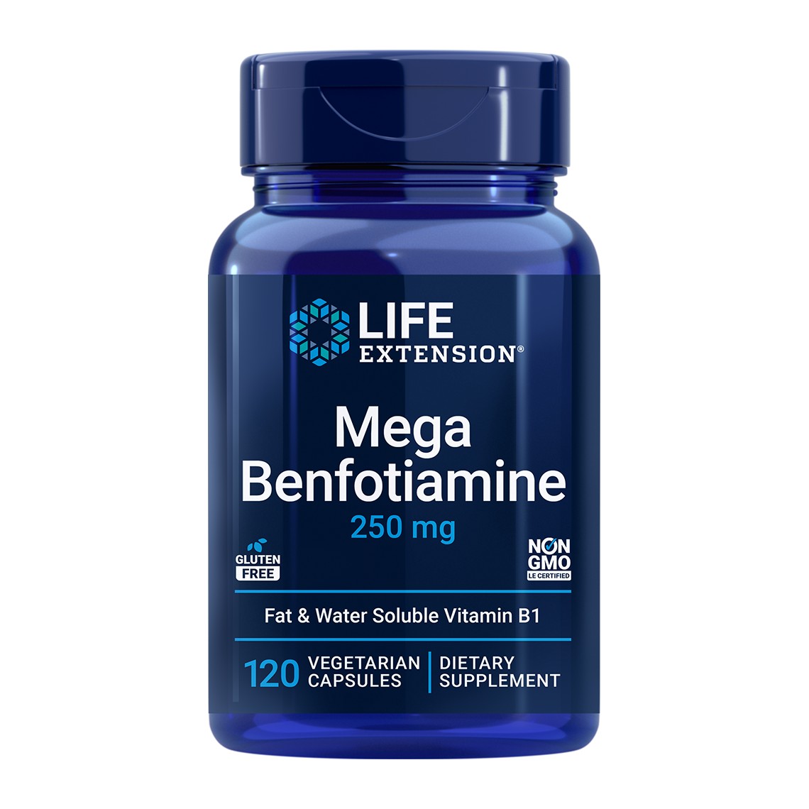 LIFE EXTENSION MEGA BENFOTIAMINE, front of bottle - Image 1