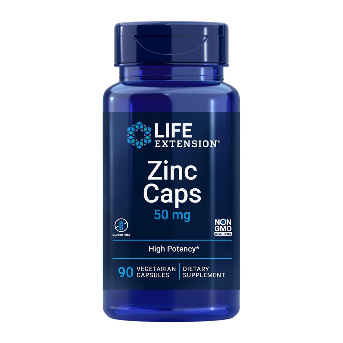 Life Extension Zinc Caps, front of bottle - Image 1