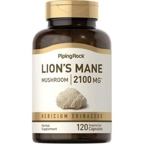 Piping Rock Lions Mane Mushroom Supplement 2100mg | 120 Capsules SUPPS247 