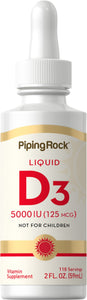 Piping rock Vitamin D3 5000 IU Liquid 2 Fluid Ounce Vitamin D SUPPS247 