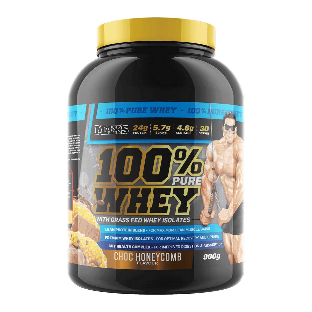 MAX'S 100% WHEY PROTEIN Choc HoneyComb 2 lbs
