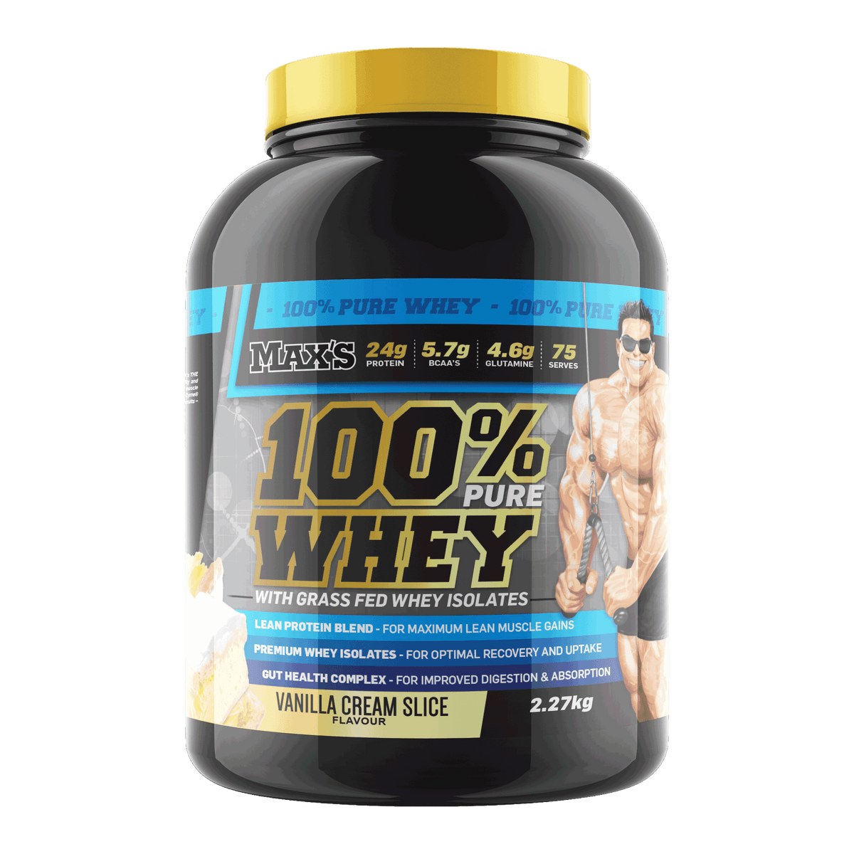 MAX'S 100% WHEY PROTEIN Vanilla Cream Slice 5 lbs