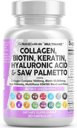 Hair Skin and Nails Vitamins and DHT Blocker by Clean Nutra