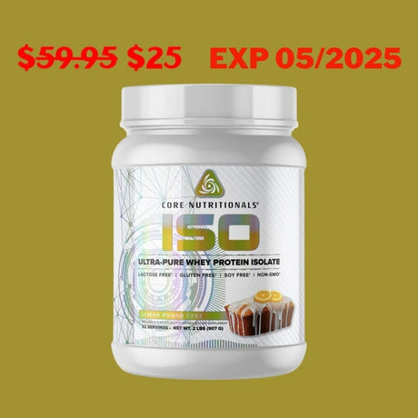 ISO Ultra Pure Whey Protein Isolate by Core Nutritionals Lemon Pound Cake EXP 5/2025 Protein isolate Amazon 