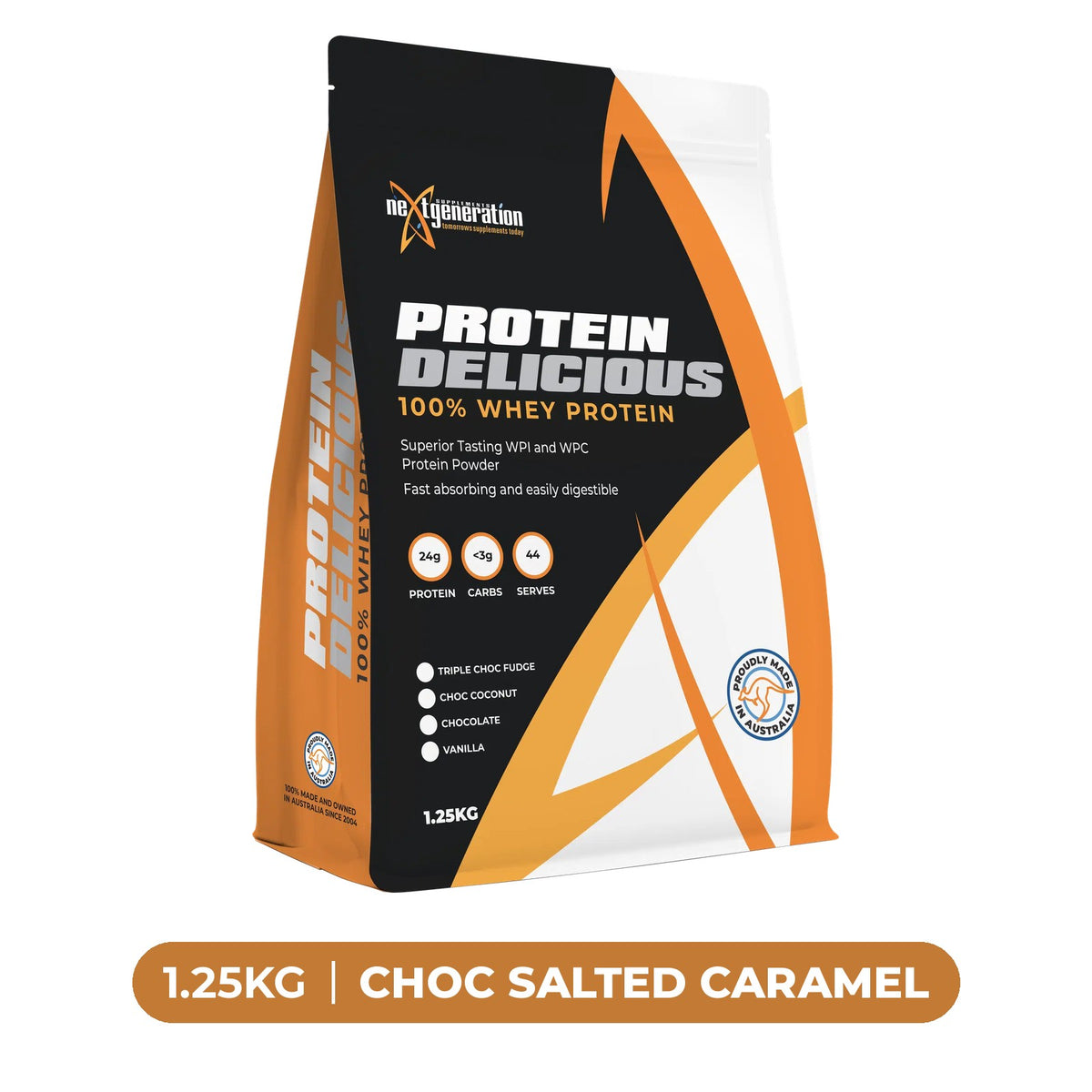 Next Generation Protein Delicious 100% Whey Protein 1.25KG Choc Salted Caramel