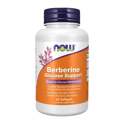 Now Foods Berberine Glucose Support (60 soft gels), front of bottle
