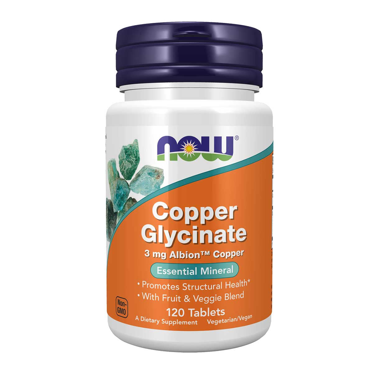 Now Foods Copper Glycinate 120 Tablets - Image 1